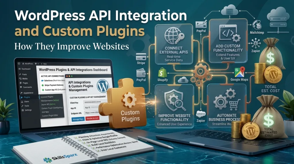 WordPress API integration and custom plugins
